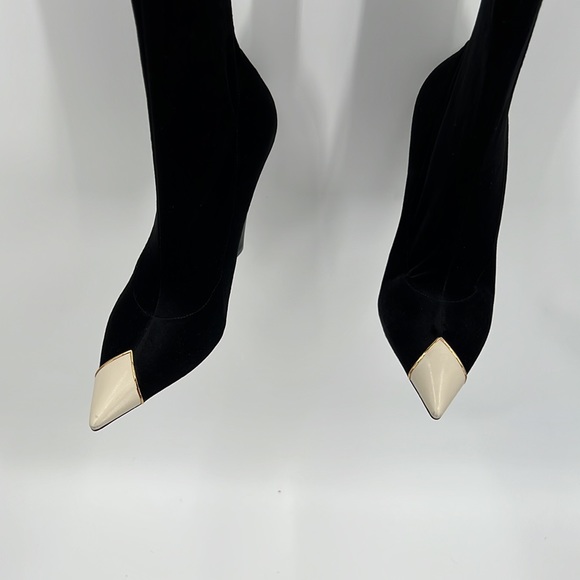 ❌SOLD❌ Saint Laurent Velvet Phantom Pantaboots Nero & Pearl WAIST 34 \ SHOES 38 - Picture 9 of 17